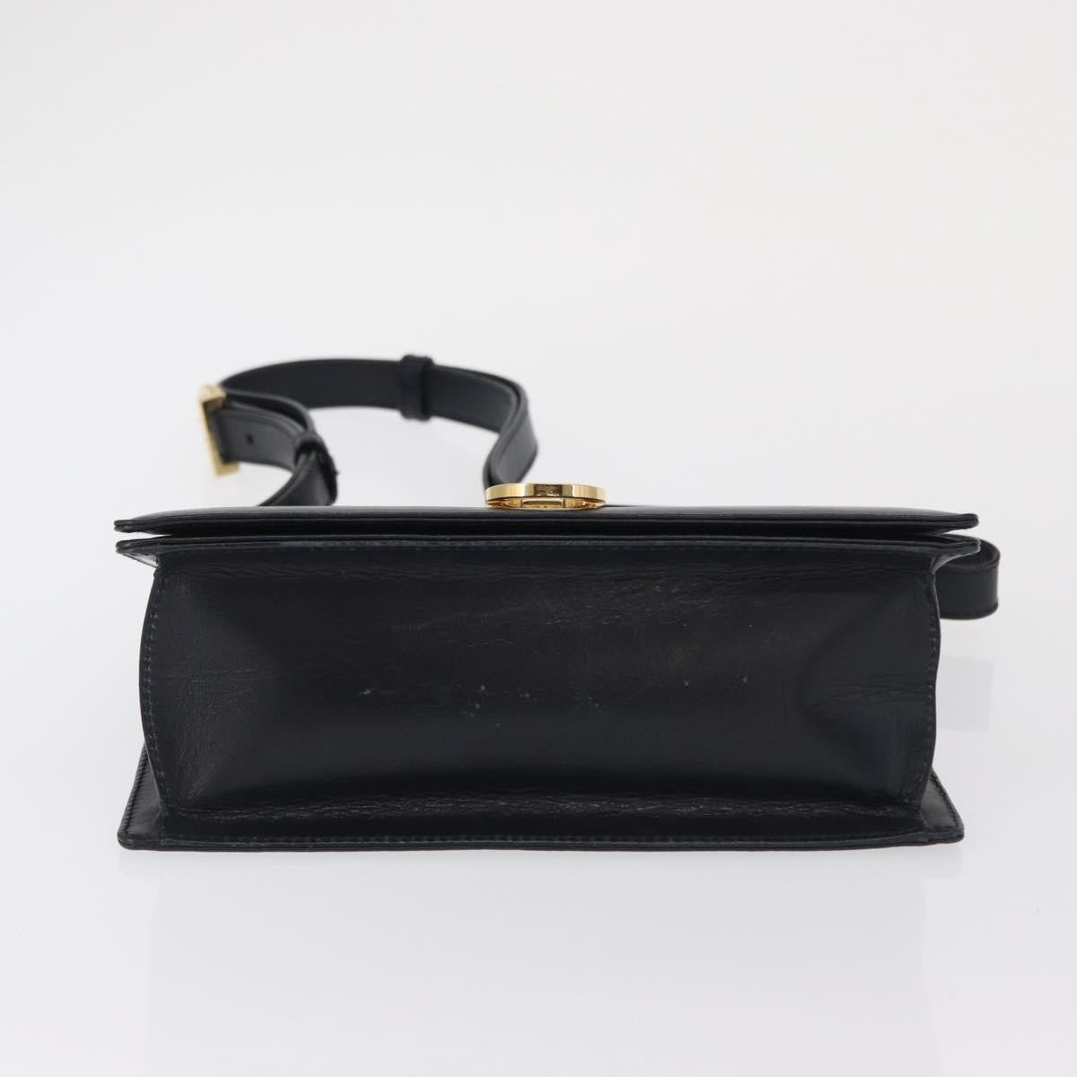 Salvatore Ferragamo Gancini Shoulder Bag Leather, NAVY, LEATHER, Shoulder bag