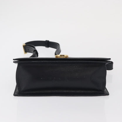Salvatore Ferragamo Gancini Shoulder Bag Leather, NAVY, LEATHER, Shoulder bag