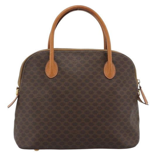 Celine Vintage Macadam Handbag Canvas, Brown, Canvas, Handbag