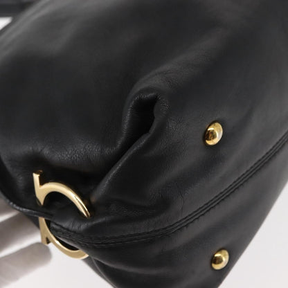 Salvatore Ferragamo Sofia Satchel Leather, BLACK, LEATHER, Handbag