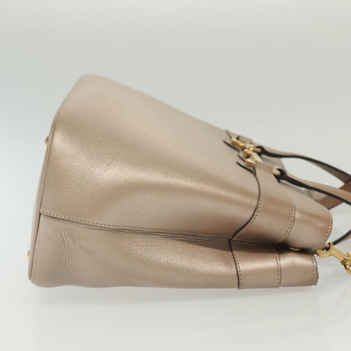 Gucci Bright Bit Convertible Tote Leather, GOLD, LEATHER, Tote bag