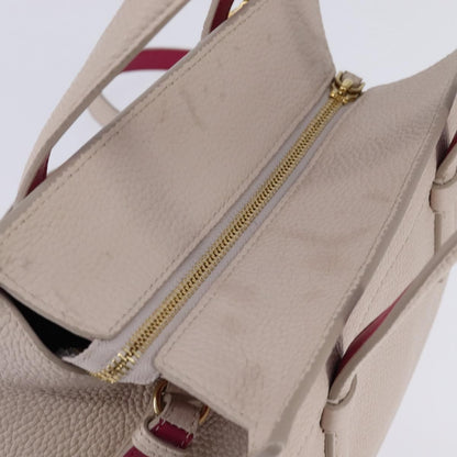 Salvatore Ferragamo Amy Tote Pebbled Leather, BEIGE, LEATHER, Handbag