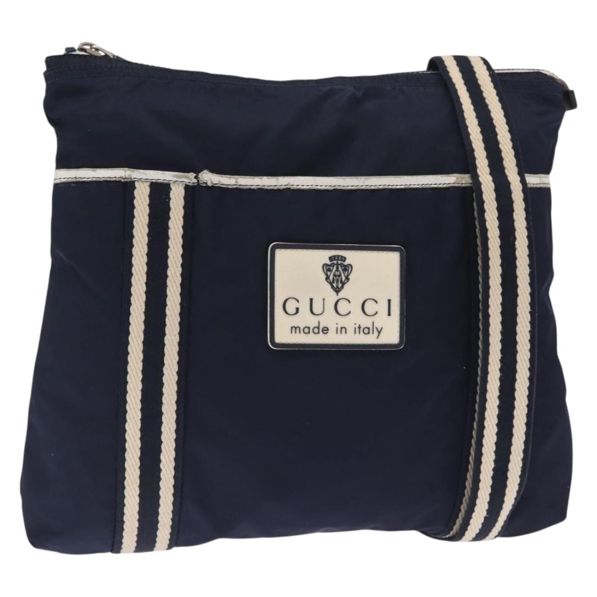 Gucci Vintage Shoulder Bag Nylon, NAVY, NYLON, Shoulder bag