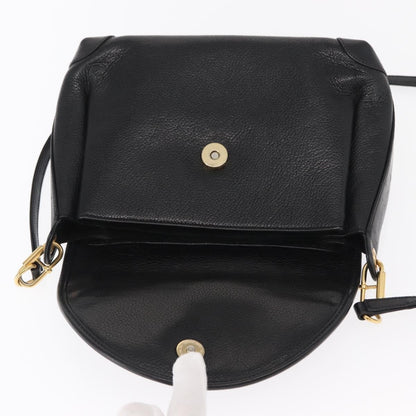 Gucci Vintage Flap Shoulder Bag Leather, BLACK, LEATHER, Shoulder bag