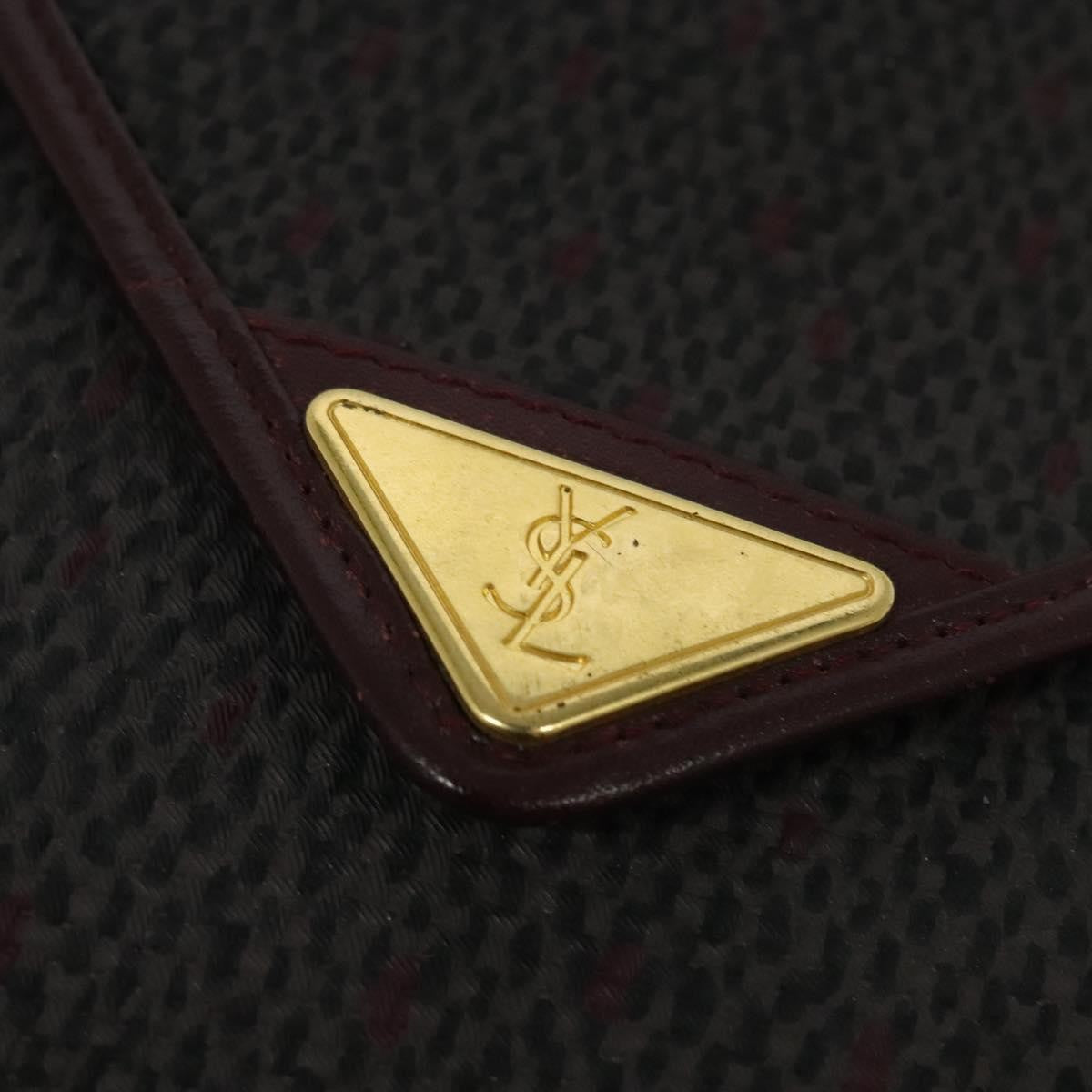 Saint Laurent Vintage Shoulder Bag Canvas, BURGUNDY, CANVAS, Shoulder bag