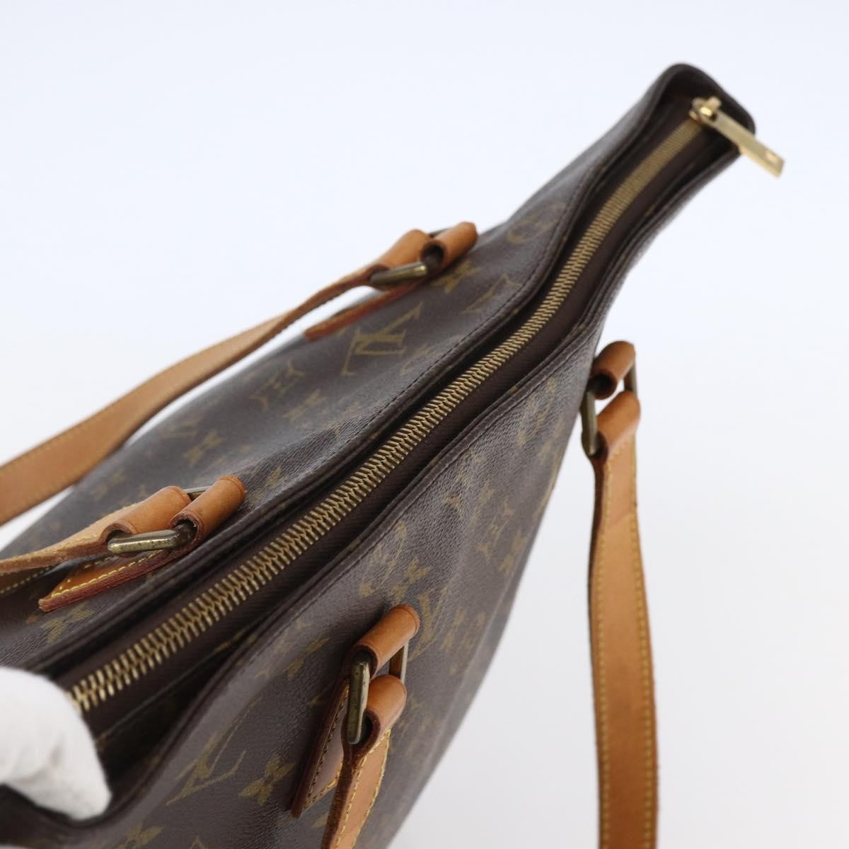 Louis Vuitton Cabas Mezzo Monogram Canvas, BROWN, CANVAS, Tote bag