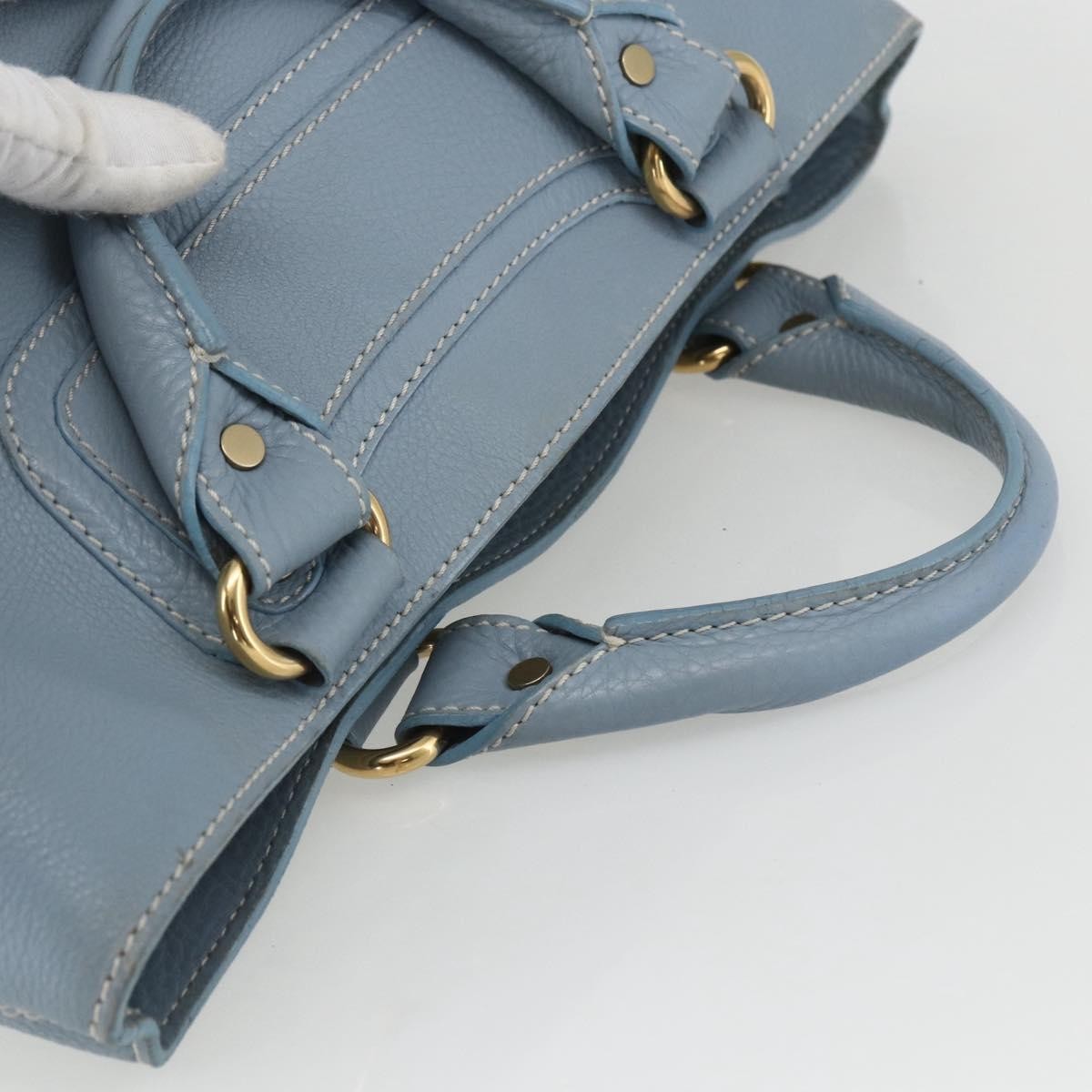 Celine Boogie Satchel Leather, BLUE, LEATHER, Handbag