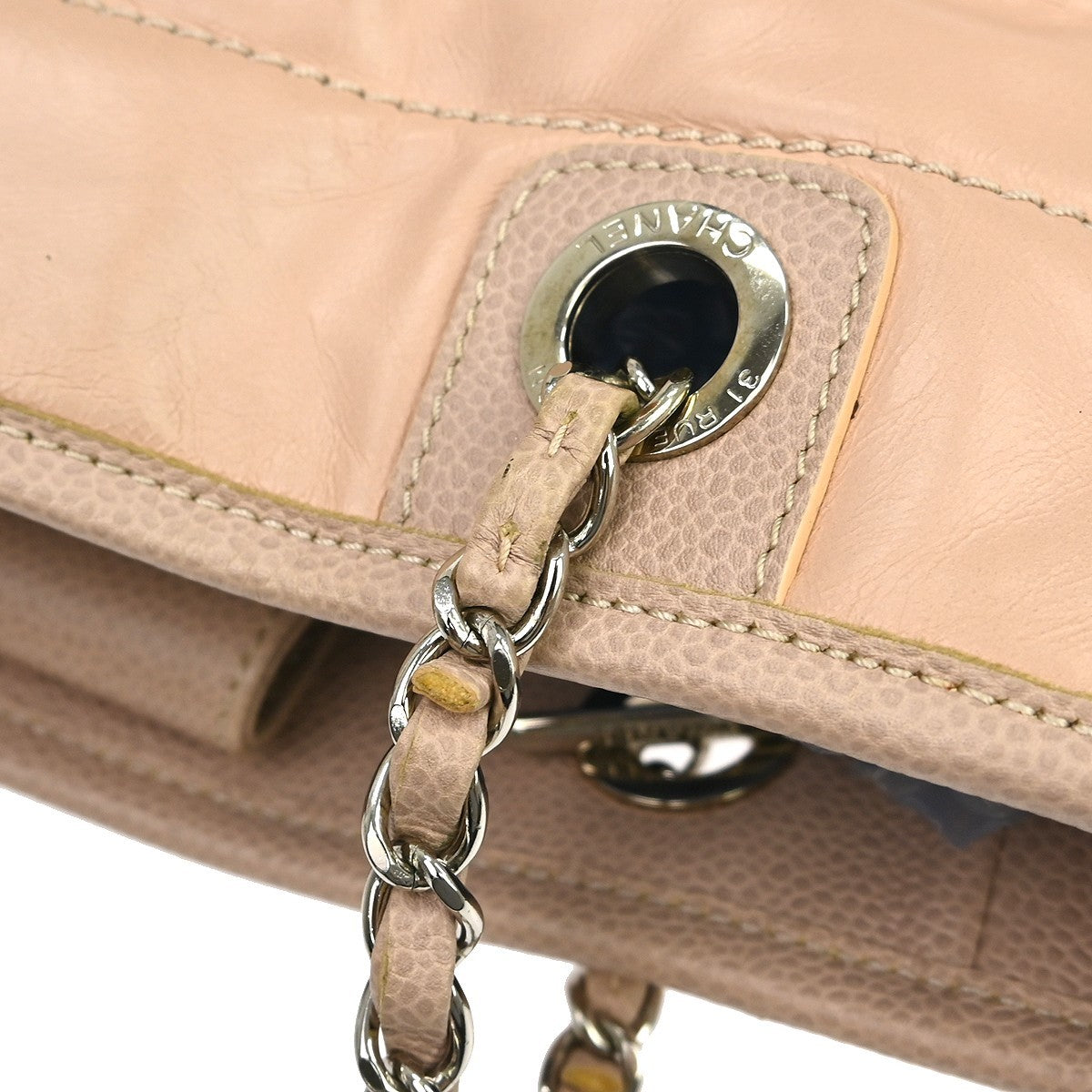 Chanel North South Deauville Tote Leather, Pink, Leather, Tote Bag