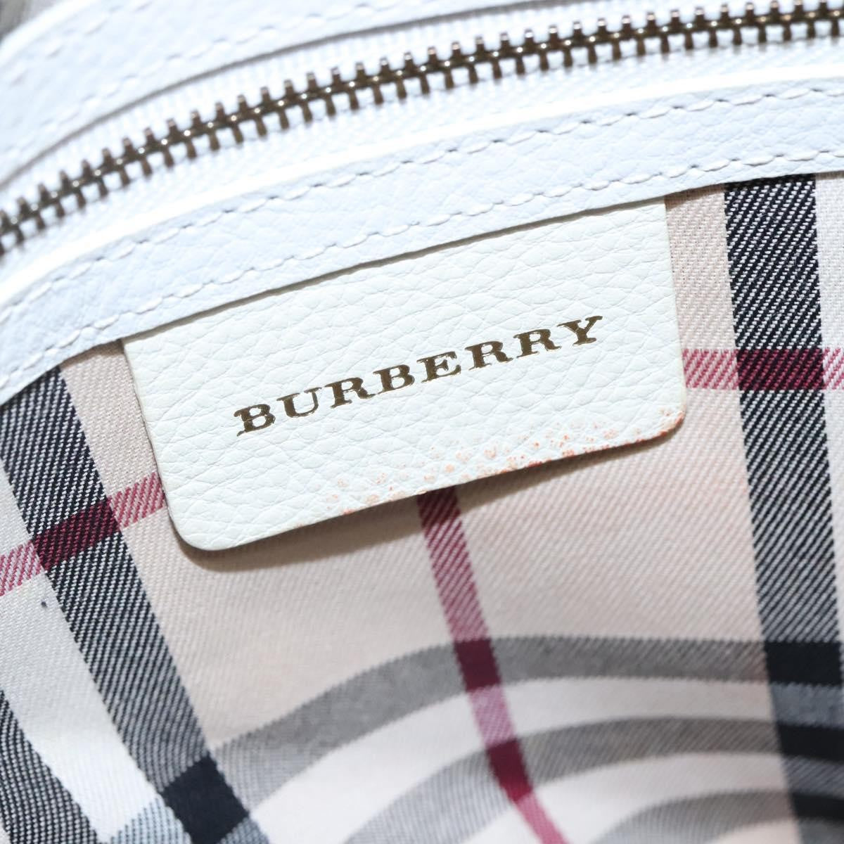 Burberry Vintage Shoulder Bag Leather, WHITE, LEATHER, Shoulder bag