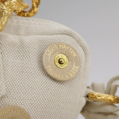 Louis Vuitton Polka Dot Panama Bowly Handbag Embellished Canvas, WHITE, CANVAS, Handbag