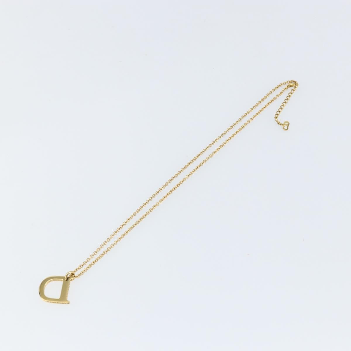 Christian Dior D logo Pendant Necklace Metal, GOLD, METAL, Necklace