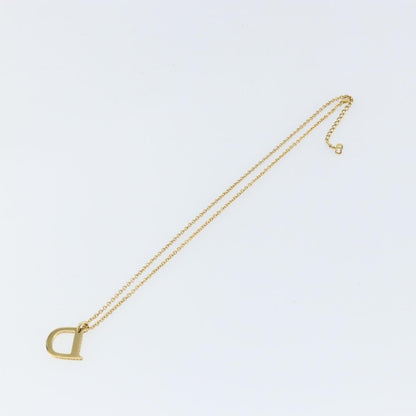 Christian Dior D logo Pendant Necklace Metal, GOLD, METAL, Necklace