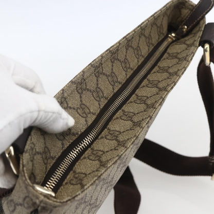 Gucci Zip Top Messenger Bag GG Coated Canvas, BEIGE, CANVAS, Shoulder bag