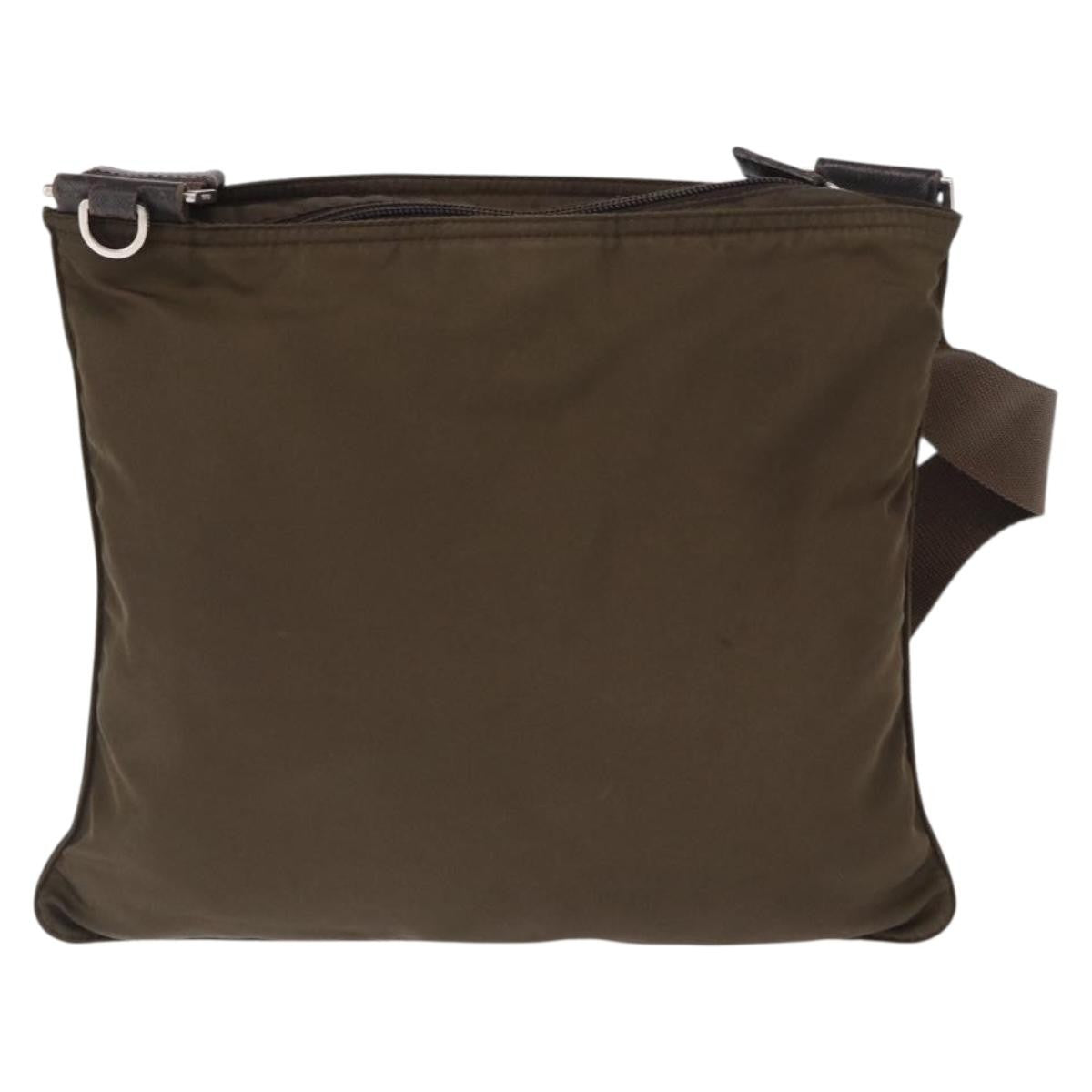 Prada Front Pocket Messenger Bag Tessuto, KHAKI, NYLON, Shoulder bag