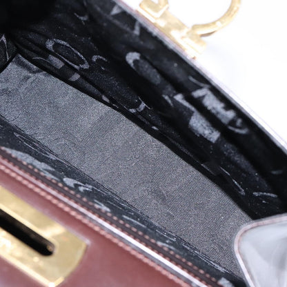 Salvatore Ferragamo Convertible Top Handle Bag Leather, BROWN, LEATHER, Handbag