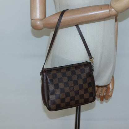 Louis Vuitton Trousse Make Up Bag Damier, BROWN, CANVAS, Clutche & pouche