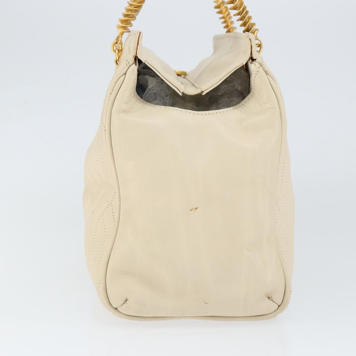Fendi Wave Stitch Handbag Leather, BEIGE, LEATHER, Handbag