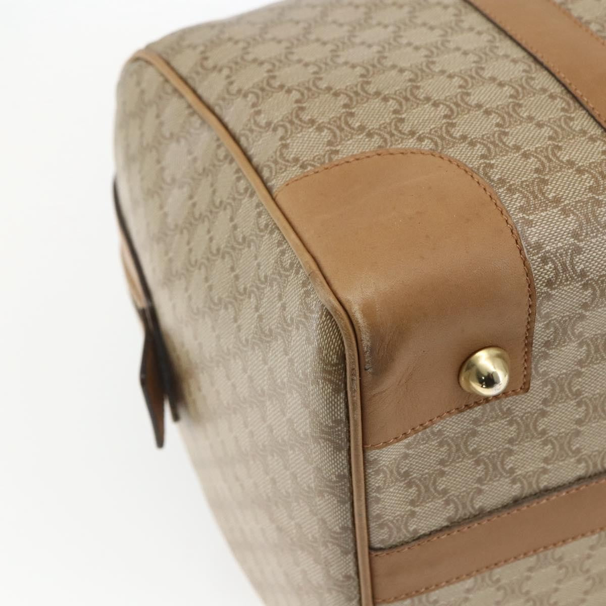Celine Vintage Macadam Boston bag Canvas and Leather, BEIGE, CANVAS, Travel bag