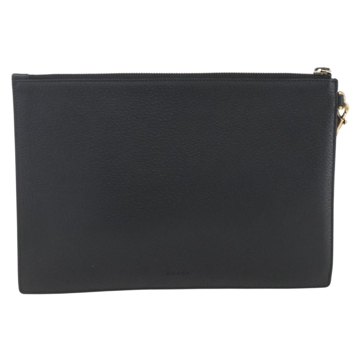 Gucci GG Marmont Pouch Leather, Black, Leather, Clutch