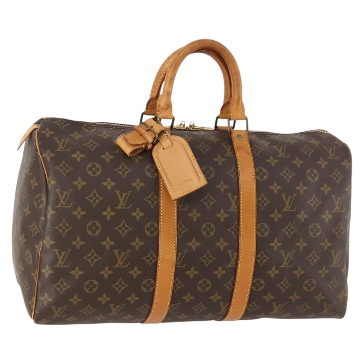 Louis Vuitton Keepall Bag Monogram Canvas, BROWN, CANVAS, Travel bag