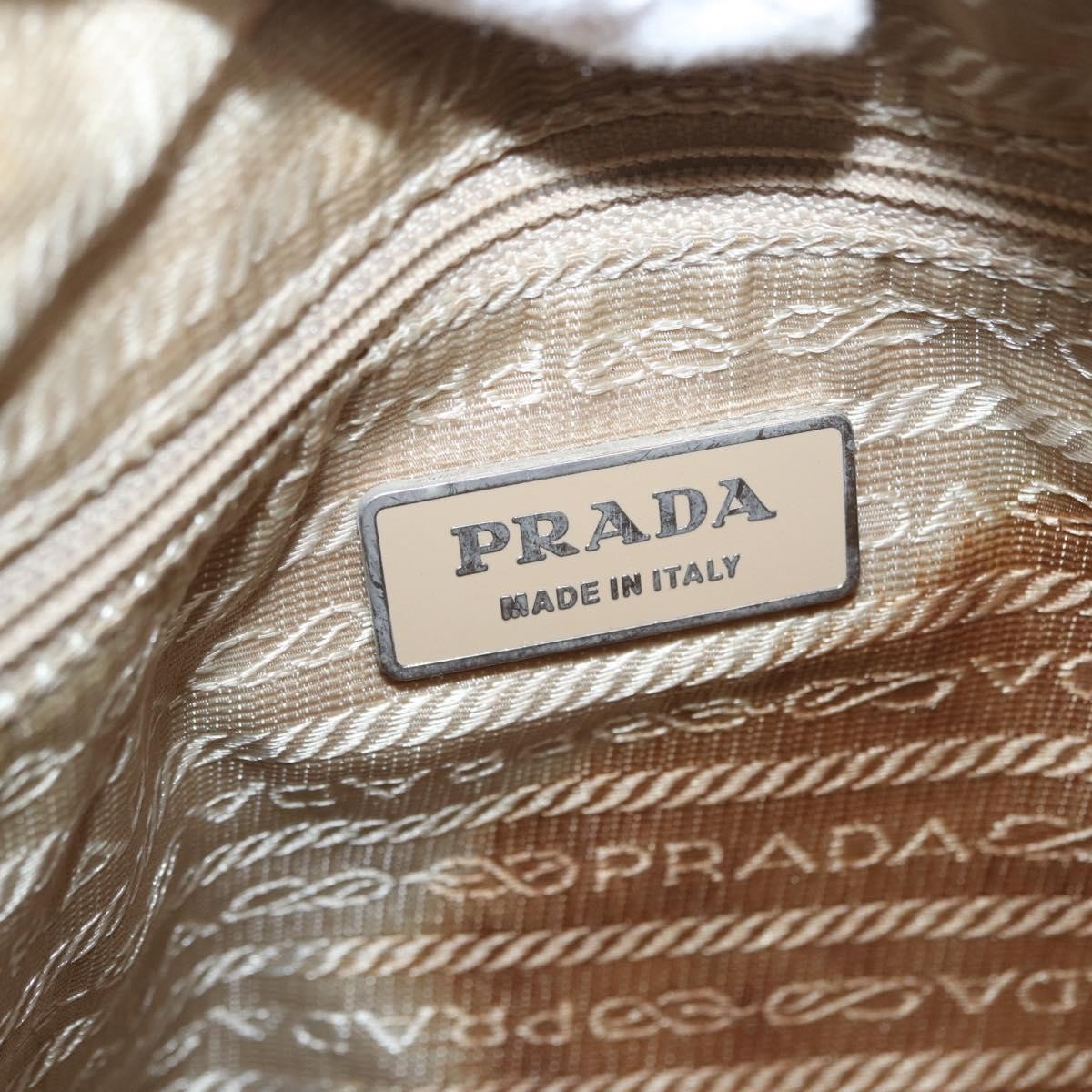 Prada Buckle Messenger Bag Tessuto, Beige, Nylon, Shoulder Bag