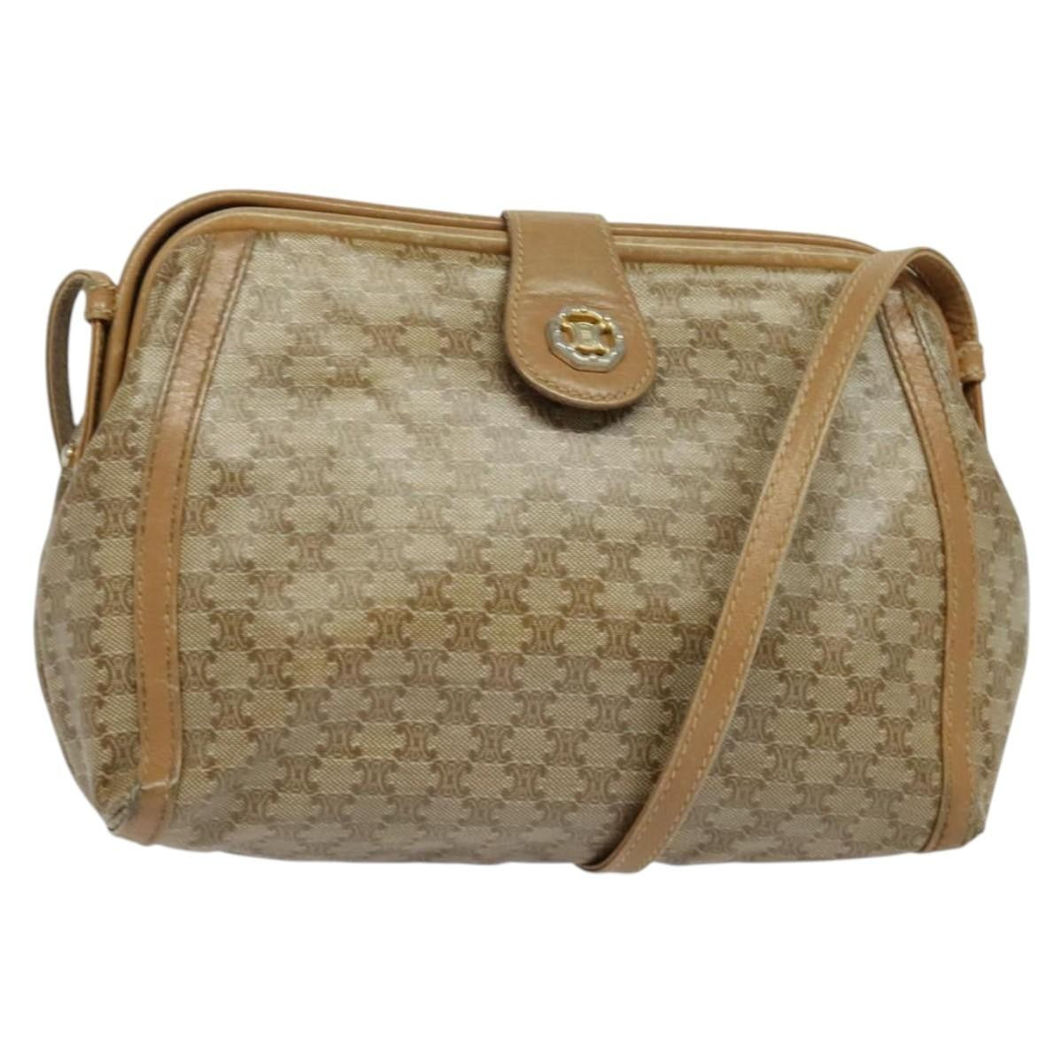 Celine Macadam Shoulder Bag PVC Leather, BEIGE, PVC, Shoulder bag