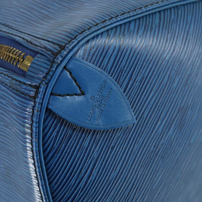 Louis Vuitton Keepall Bag Epi Leather, BLUE, LEATHER, Travel bag