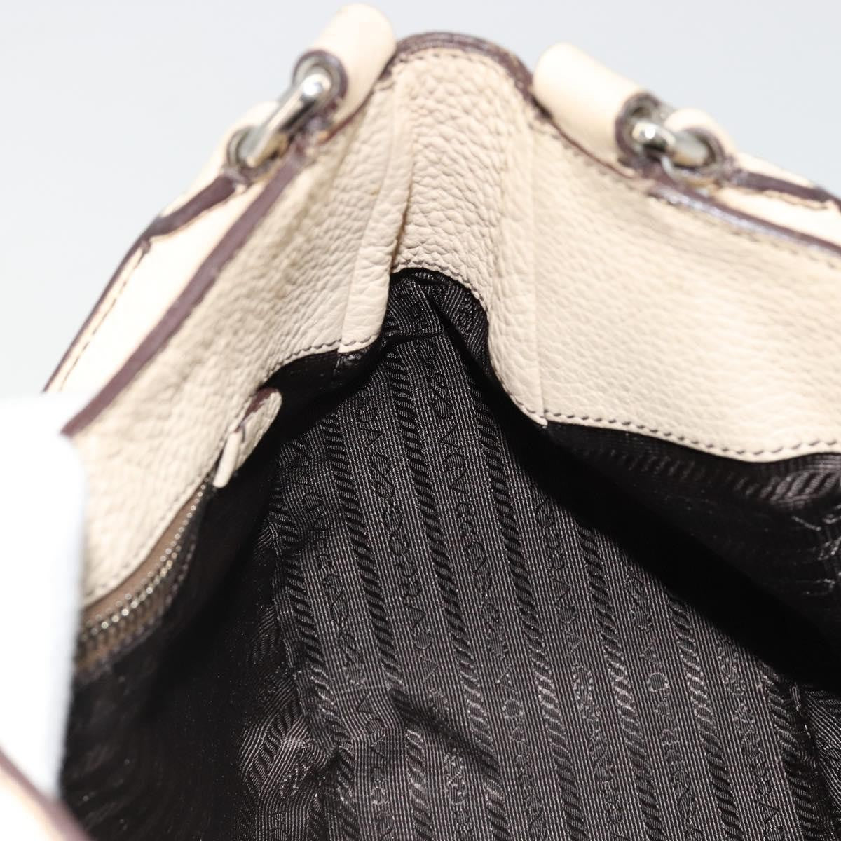 Prada Vintage Handbag Leather, White, Leather, Handbag