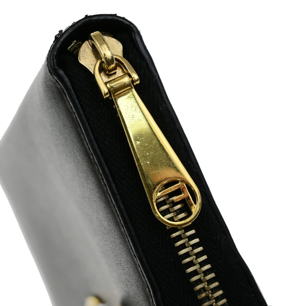 Fendi F is Fendi Zip Around Wallet Leather, BLACK, LEATHER, Wallets