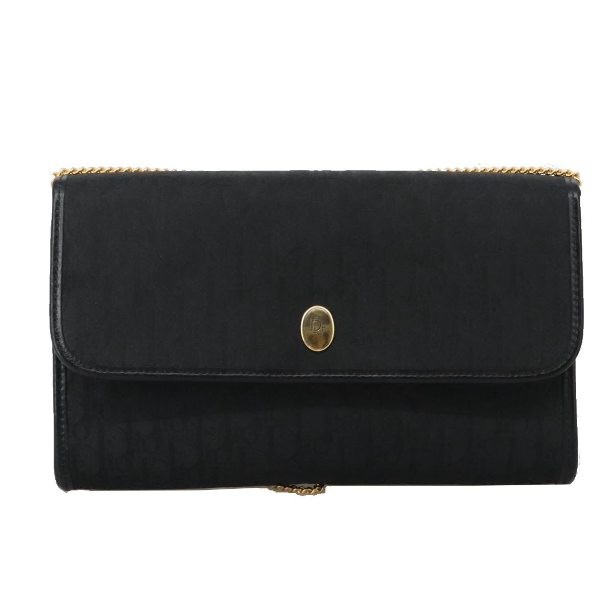 Christian Dior Vintage Trotter Crossbody Bag Canvas, BLACK, CANVAS, Shoulder bag