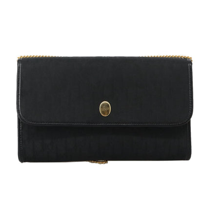 Christian Dior Vintage Trotter Crossbody Bag Canvas, BLACK, CANVAS, Shoulder bag