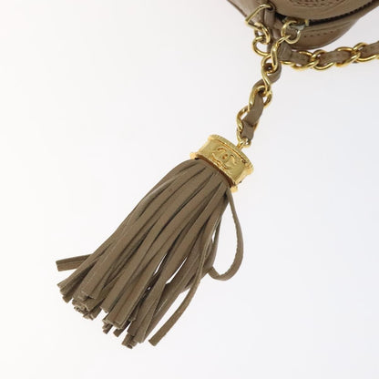 Chanel Vintage Camera Tassel Bag Lambskin, BEIGE, LEATHER, Crossbody bag