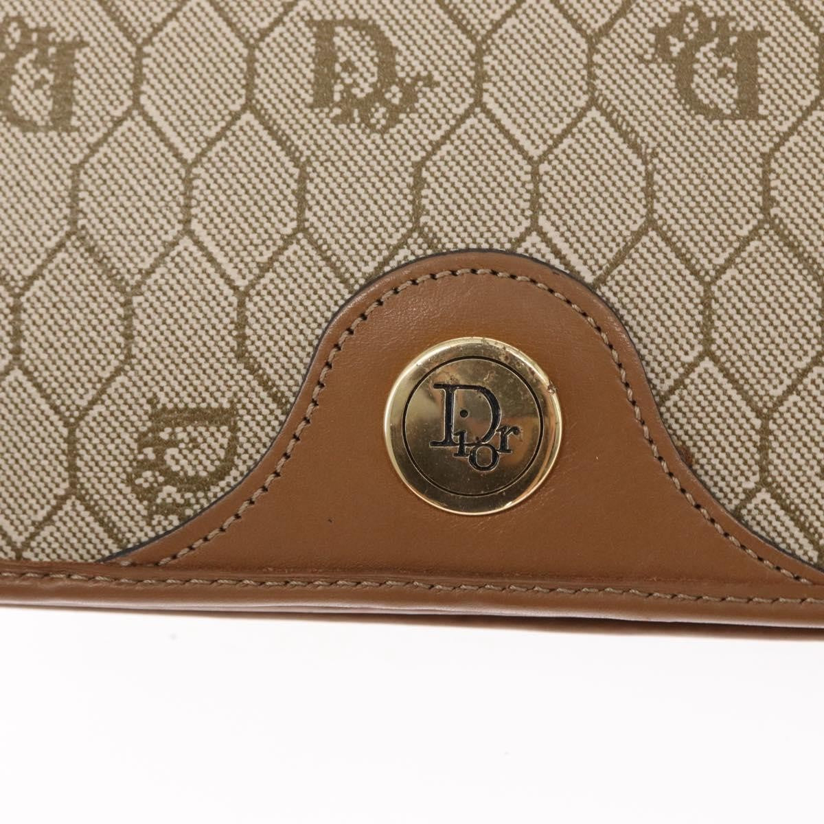 Christian Dior Vintage Honeycomb chain Canvas, BEIGE, CANVAS, Shoulder bag