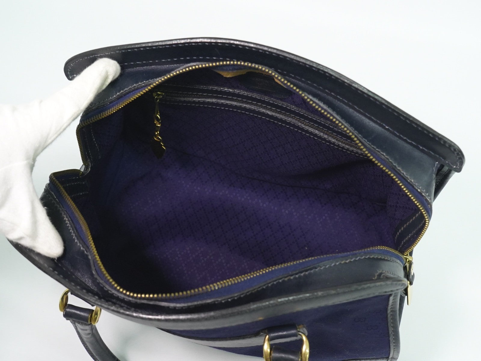 Gucci Micro GG supreme handbag Canvas, NAVY, CANVAS, Handbag