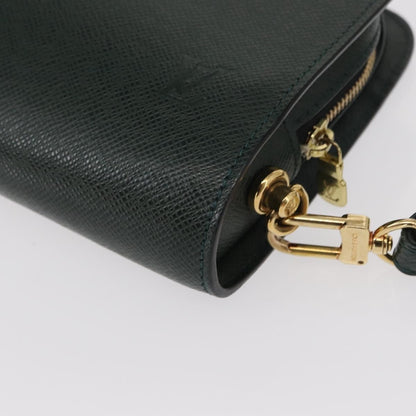 Louis Vuitton Pochette Baikal Clutch Taiga Leather, GREEN, LEATHER, Clutche & pouche