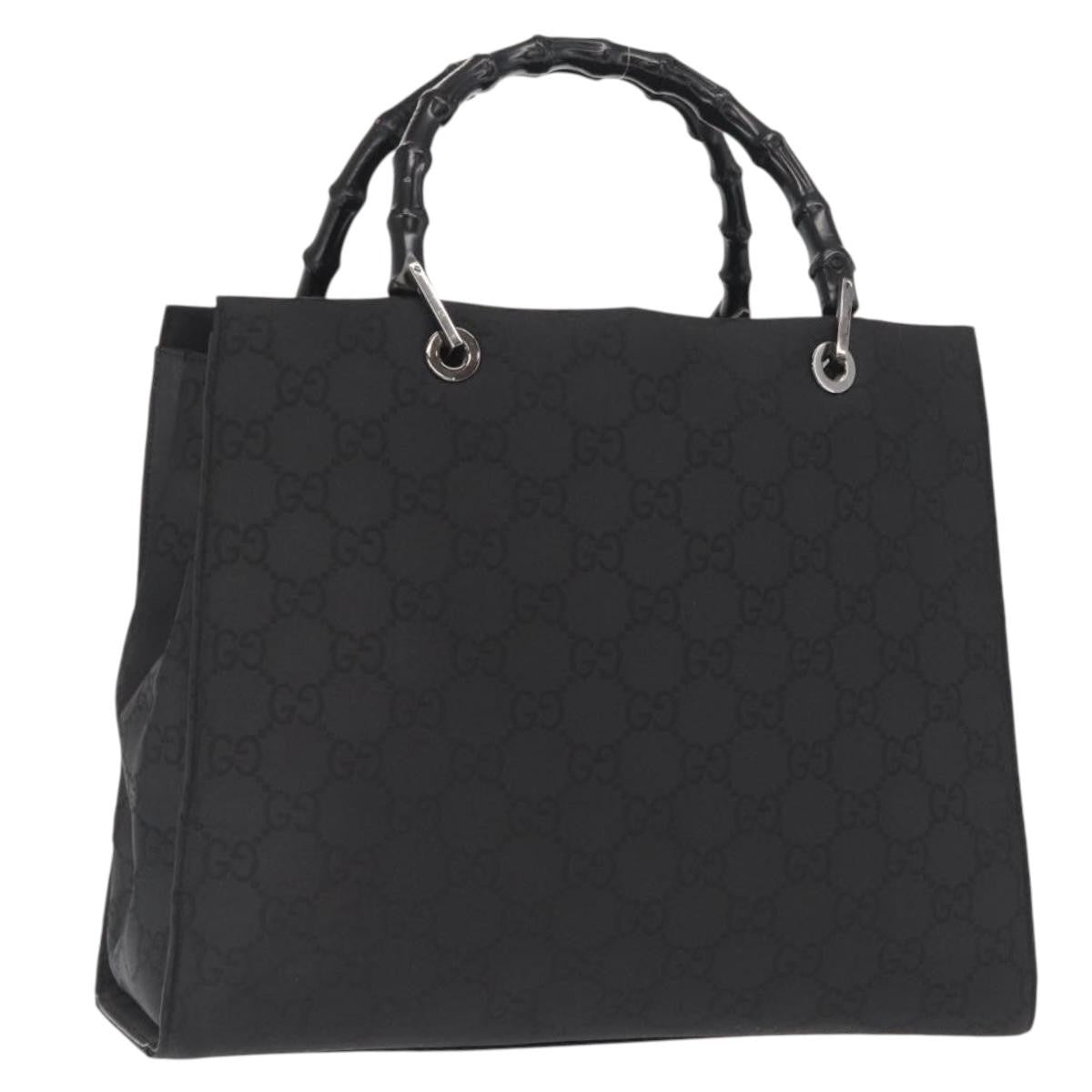Gucci Bamboo tote bag Canvas, BLACK, CANVAS, Tote bag