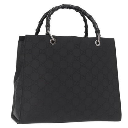 Gucci Bamboo tote bag Canvas, BLACK, CANVAS, Tote bag