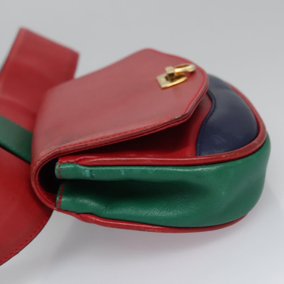 Salvatore Ferragamo Gancini waist bag Leather, RED, LEATHER, Clutche & pouche