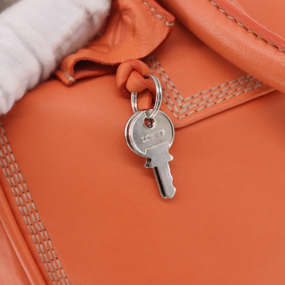 Loewe Anagram handbag Leather, Orange, Leather, Handbag