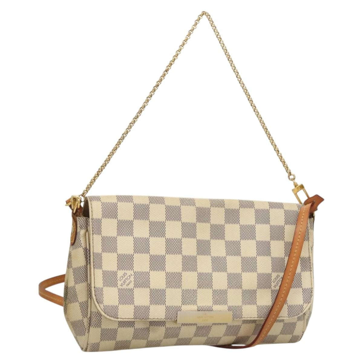 Louis Vuitton Favorite Handbag Damier, WHITE, CANVAS, Handbag