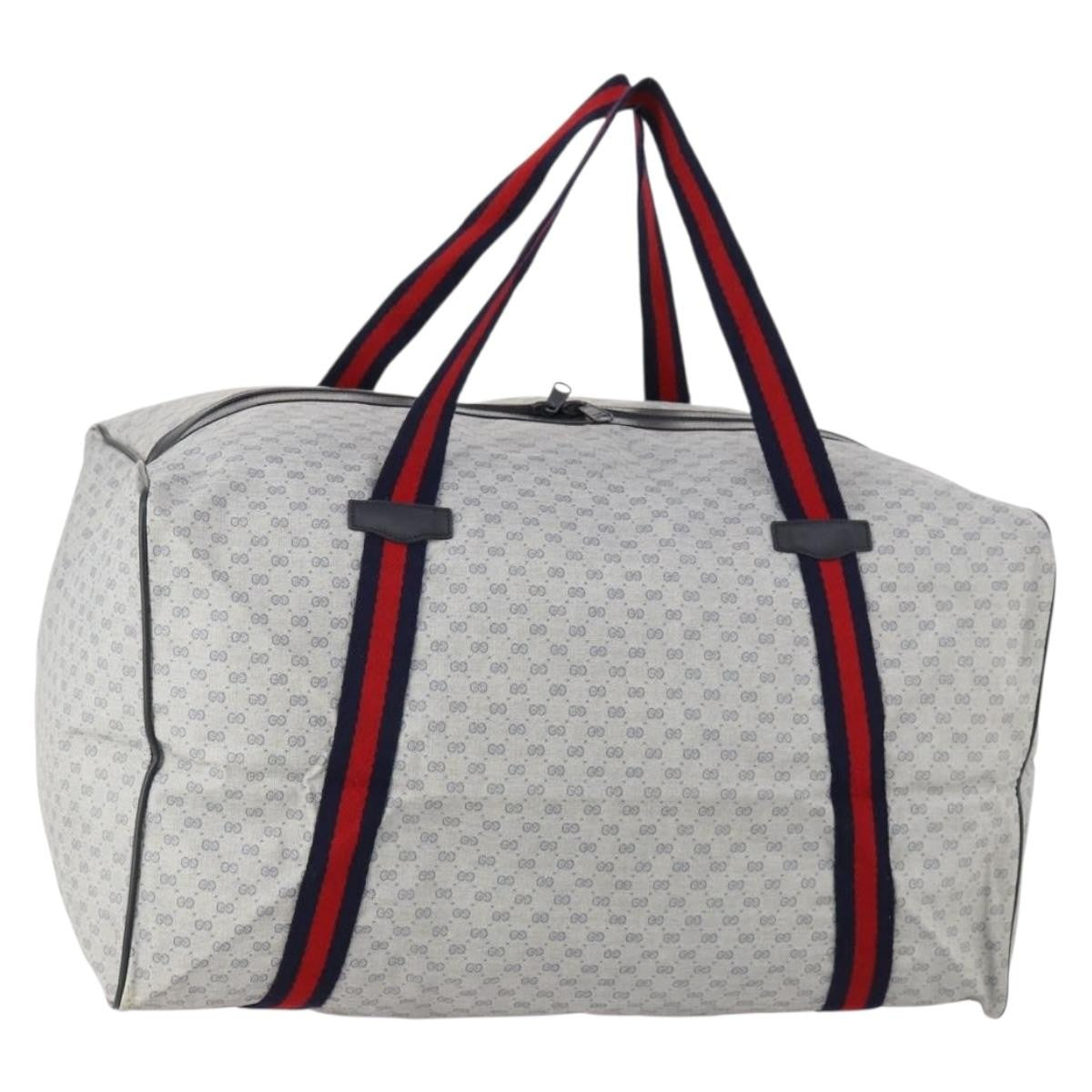 Gucci Web Trim Weekend Duffle Bag GG Coated Canvas, Navy, Canvas, Travel Bag