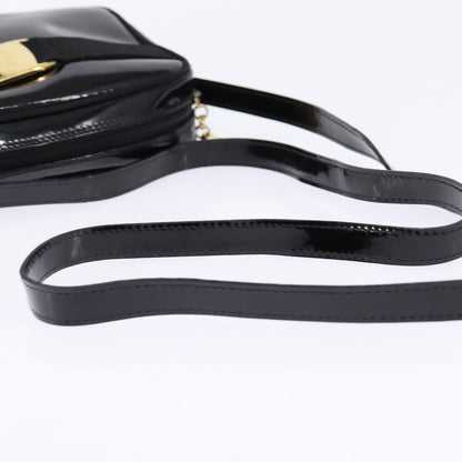 Salvatore Ferragamo Vara Bow camera Shoulder Bag Patent Leather, BLACK, PATENT_LEATHER, Shoulder bag