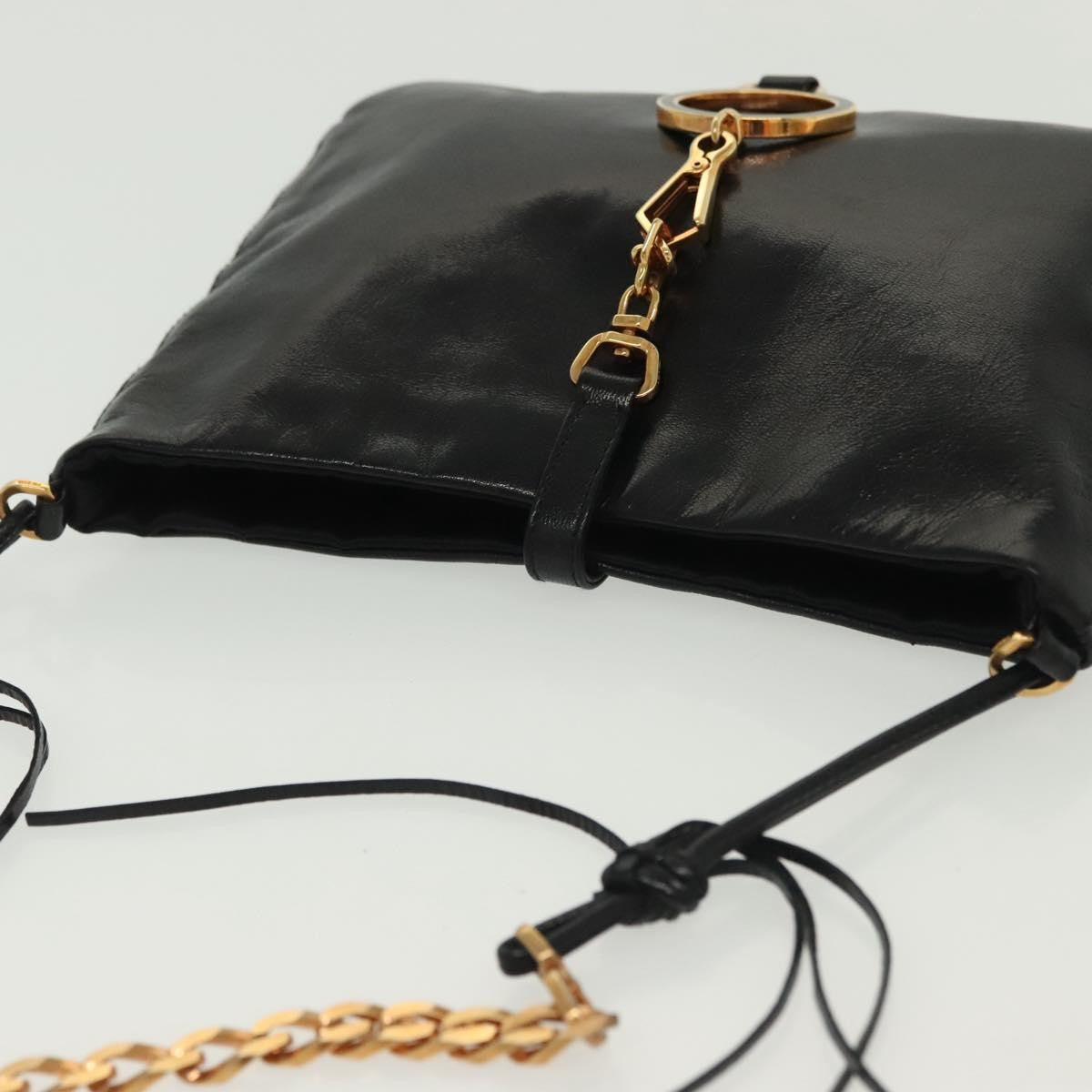 Prada Bow Shoulder Bag Vernice Saffiano Leather, BLACK, LEATHER, Shoulder bag