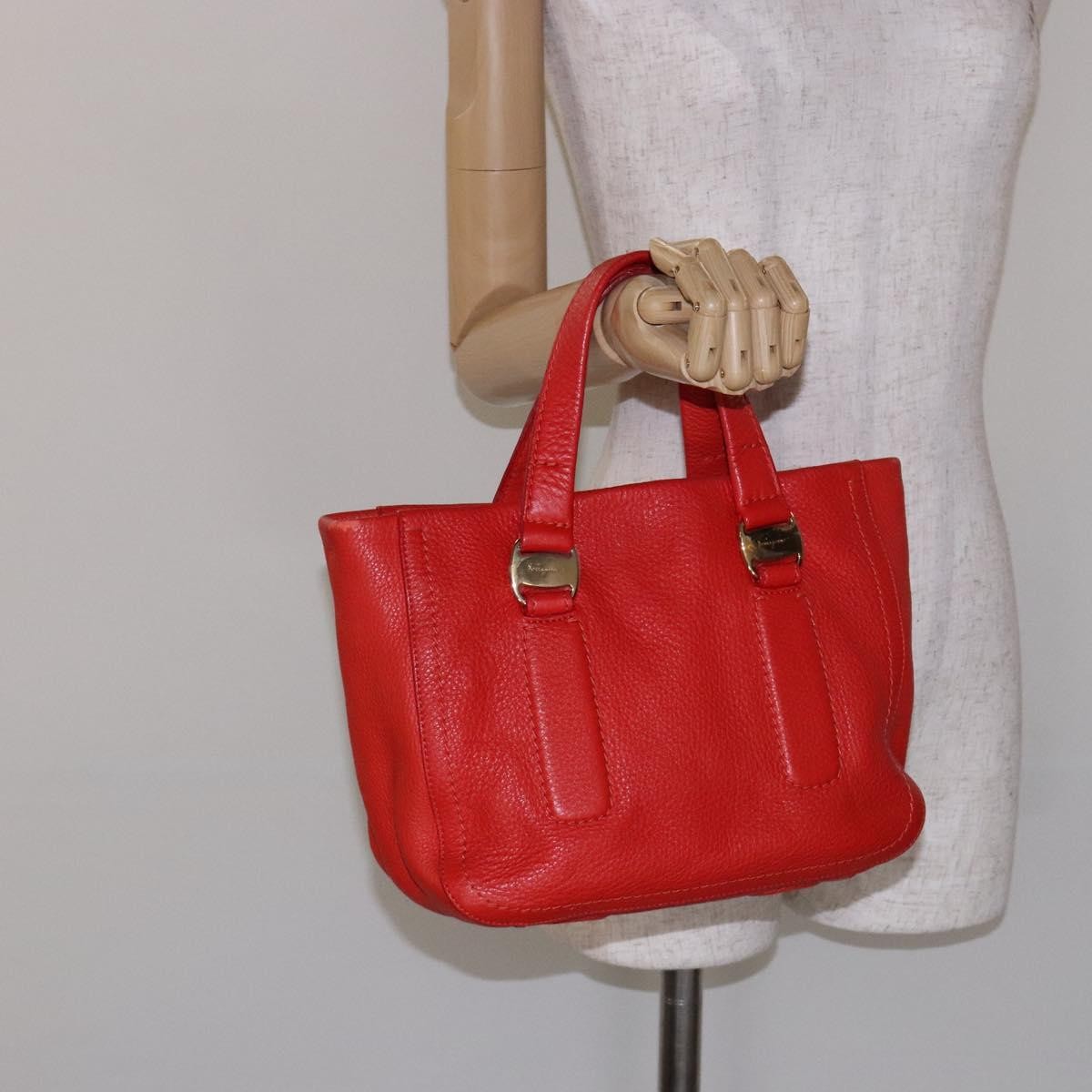 Salvatore Ferragamo Vala Handbag Leather, RED, LEATHER, Handbag