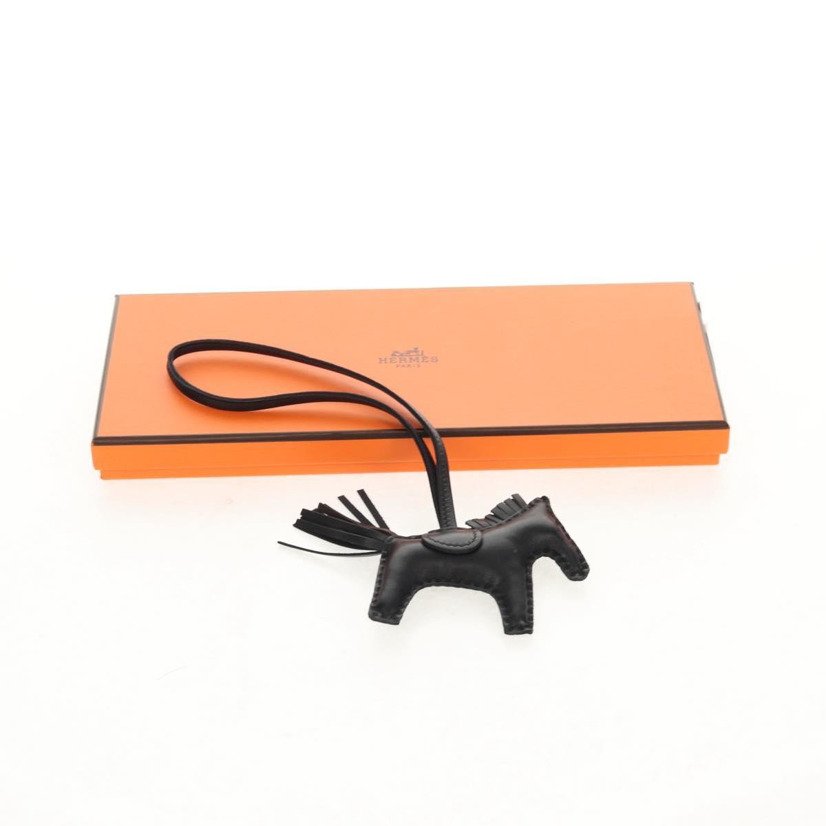 Hermes So Black GriGri Rodeo Bag Charm Leather, BLACK, LEATHER, Charms and Keychains