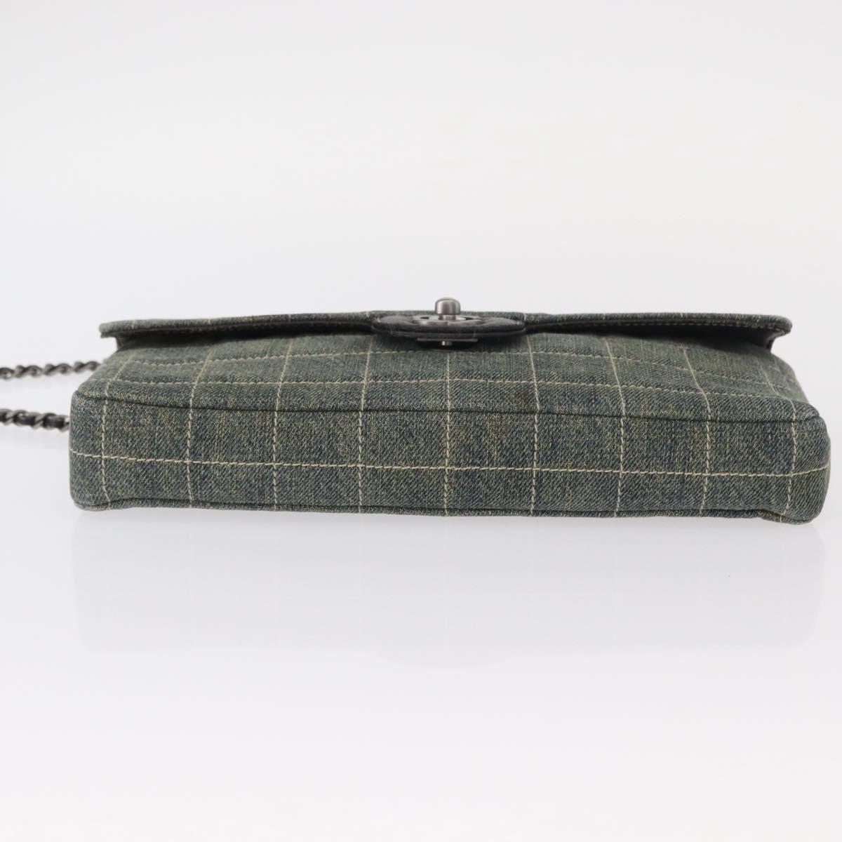 Chanel Chocolate Bar Flap Bag Quilted Denim, BLUE, DENIM_JEANS, Shoulder bag