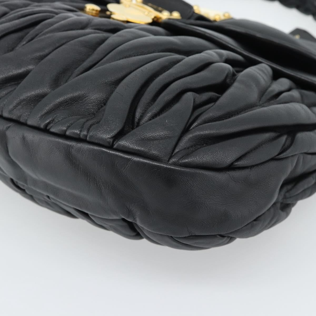 Miu Miu Coffer Convertible Satchel Leather, Black, Leather, Shoulder Bag