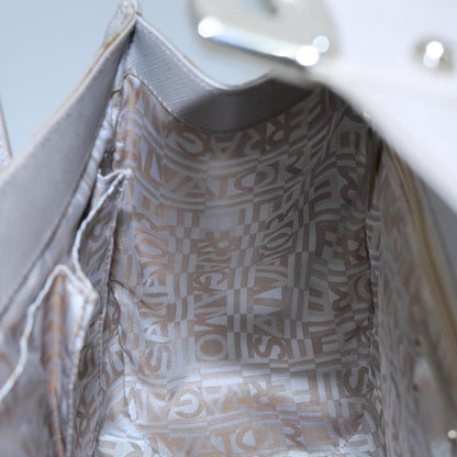 Salvatore Ferragamo Flap Satchel Saffiano Leather, SILVER, LEATHER, Handbag