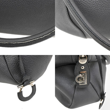 Salvatore Ferragamo Gancini handbag Leather, GRAY, LEATHER, Handbag