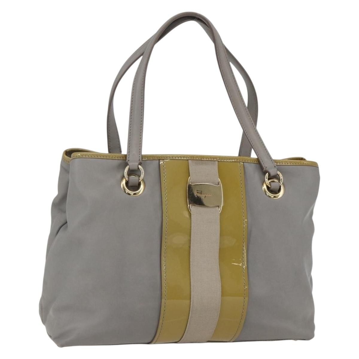 Salvatore Ferragamo Vala tote Leather, GRAY, LEATHER, Tote bag